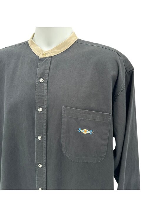 Vintage Roper Mens XXL Shirt Snap Button Western Black Aztec Long Sleeve 90s - Picture 2 of 10